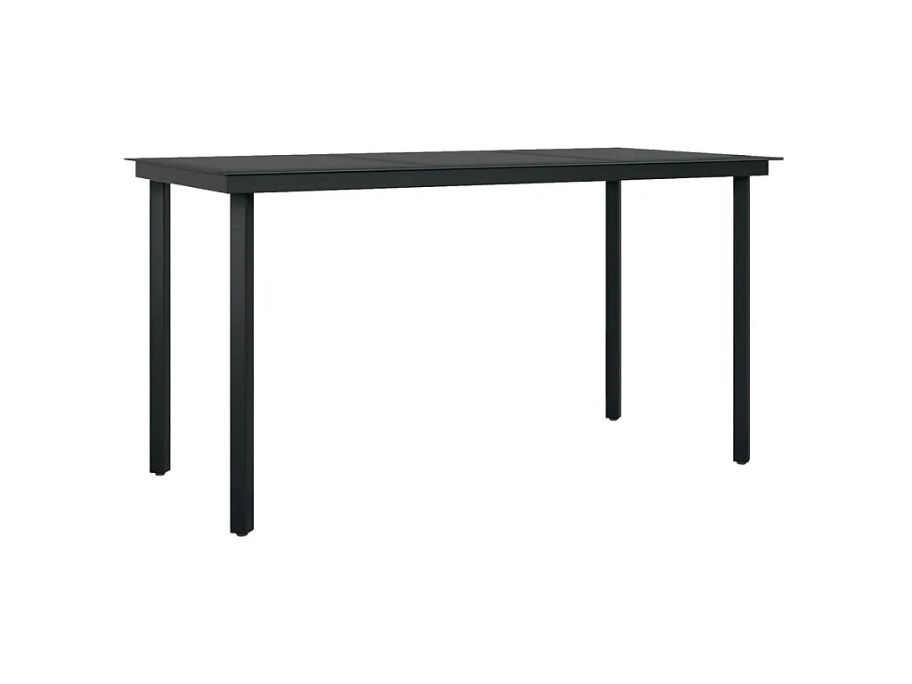 Nivor  Ensemble à manger de jardin 5 pcs Noir