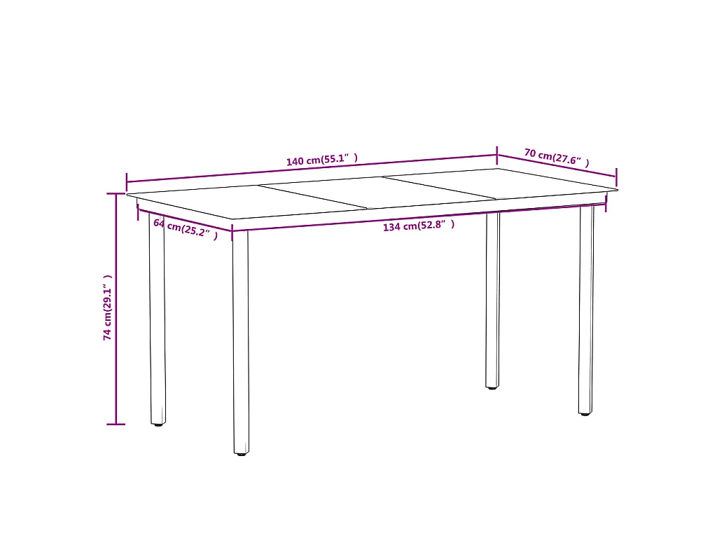 Nivor  Ensemble à manger de jardin 5 pcs Noir