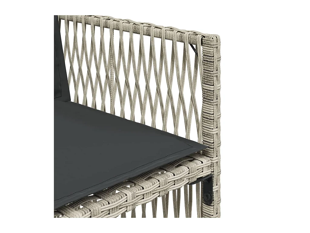 Ilo  Ensemble à manger de jardin et coussins 13 pcs gris clair rotin