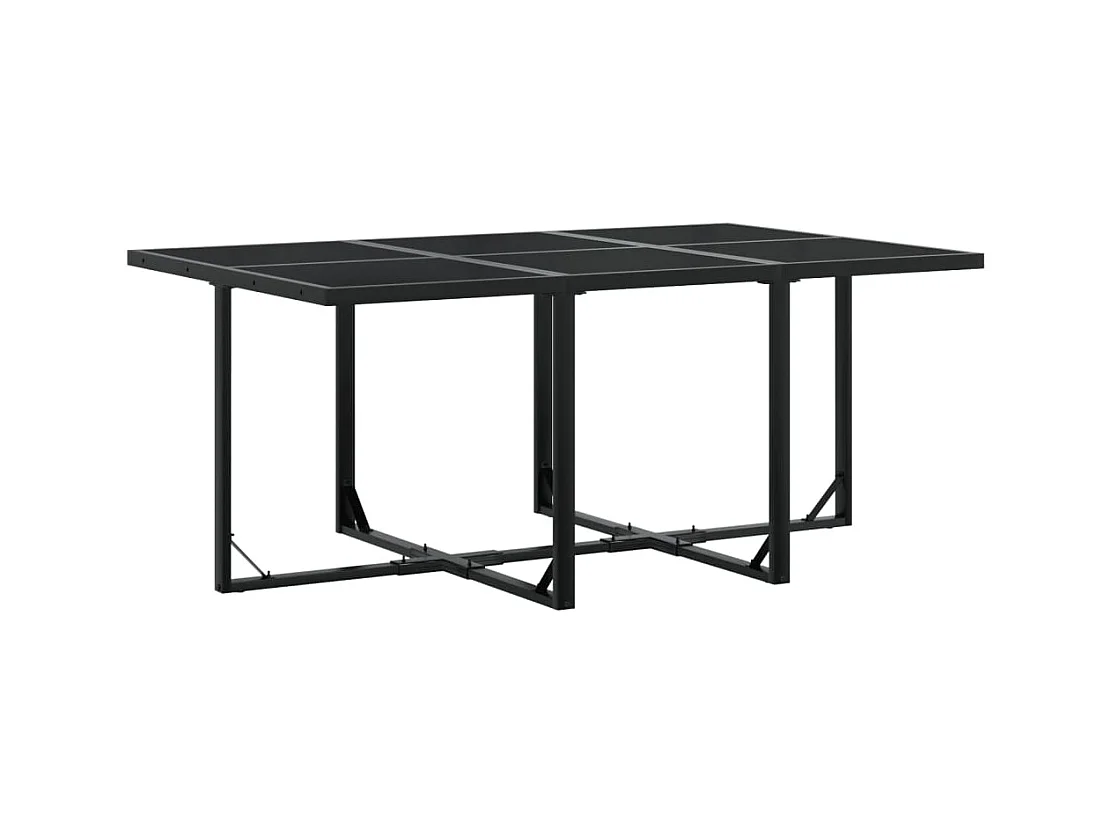 Francis  Juego de comedor de jardín 7 pzas con cojines textileno negro