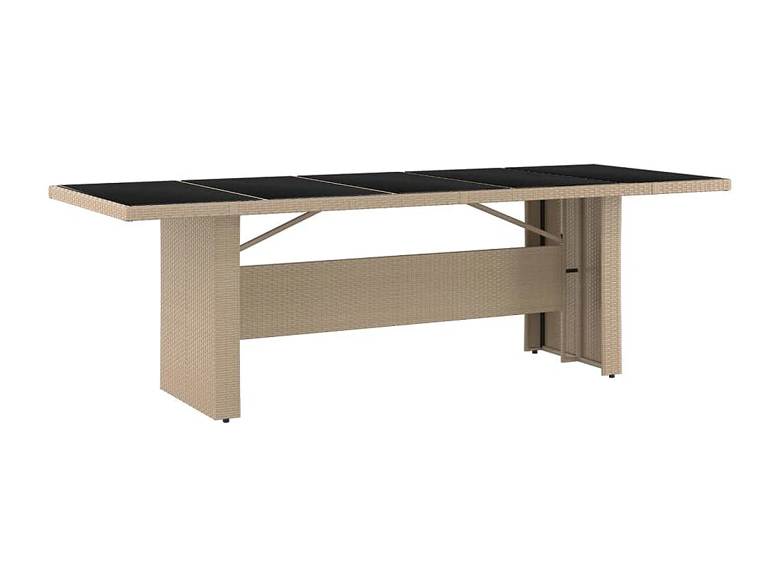 Vildis  Ensemble à manger de jardin et coussins 9 pcs beige Poly rotin