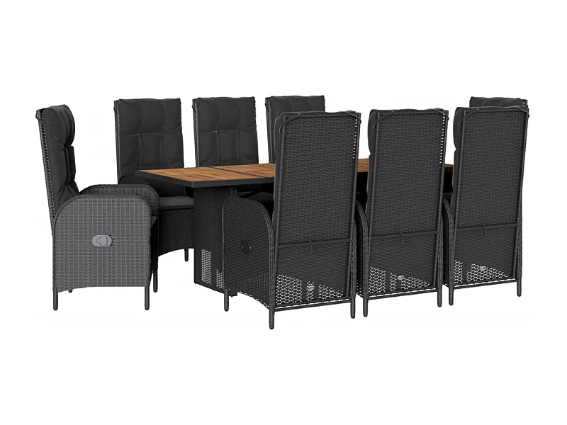 St. Paul  9-delige Tuinset poly rattan zwart