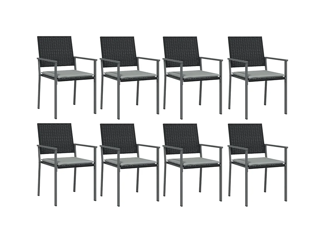 Timothy Scott  Ensemble à manger de jardin 9 pcs coussins résine tressée acier