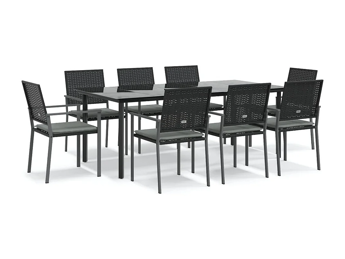 Timothy Scott  9-delige Tuinset met kussens poly rattan en staal