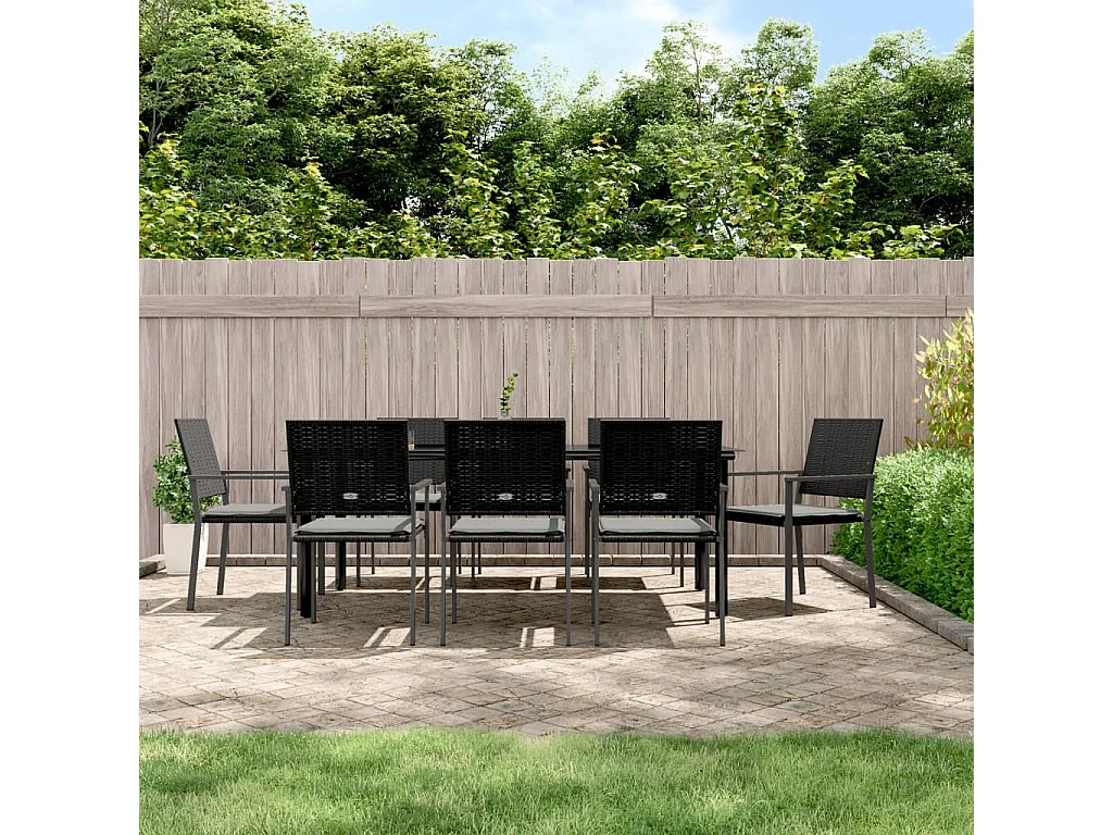 Timothy Scott  9-delige Tuinset met kussens poly rattan en staal