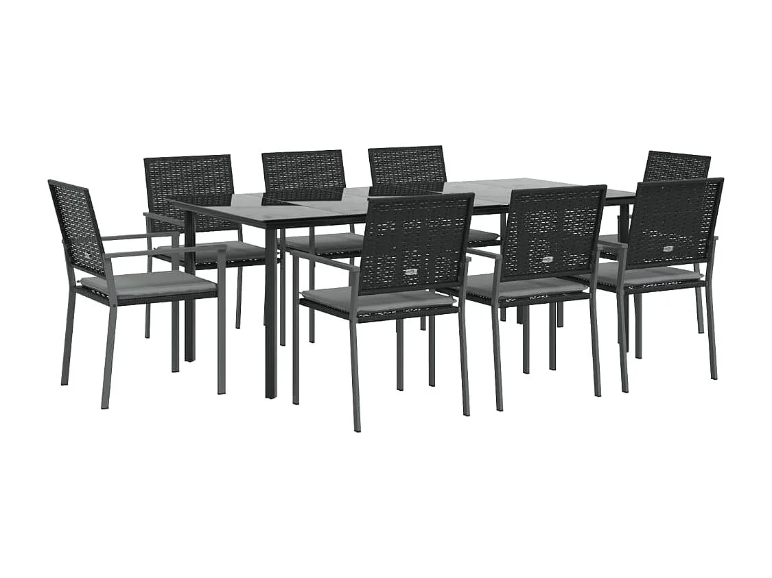 Timothy Scott  9-delige Tuinset met kussens poly rattan en staal