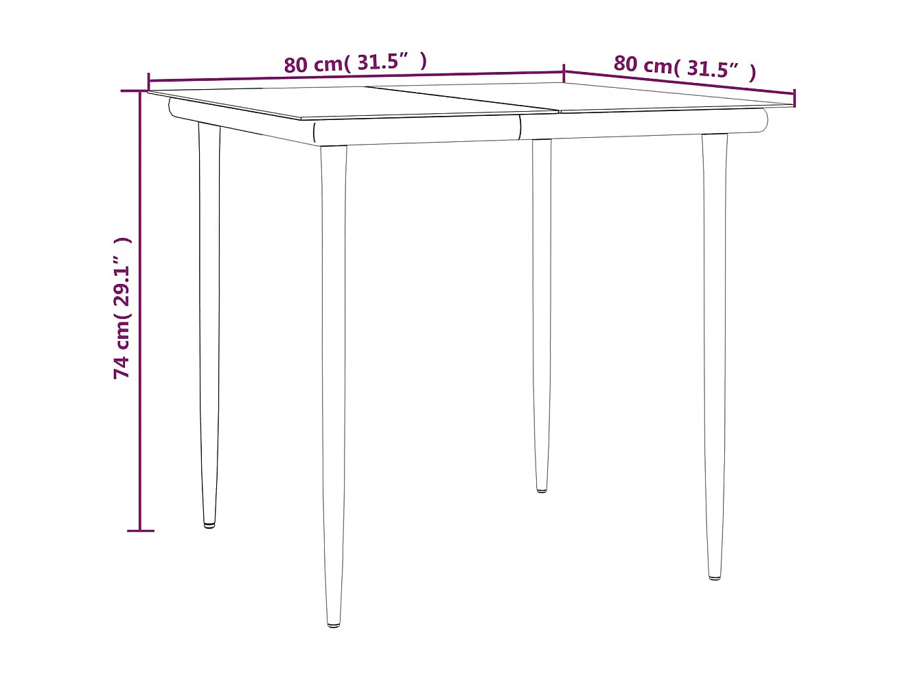Croughevoe  Ensemble à manger de jardin 3 pcs résine tressée acier