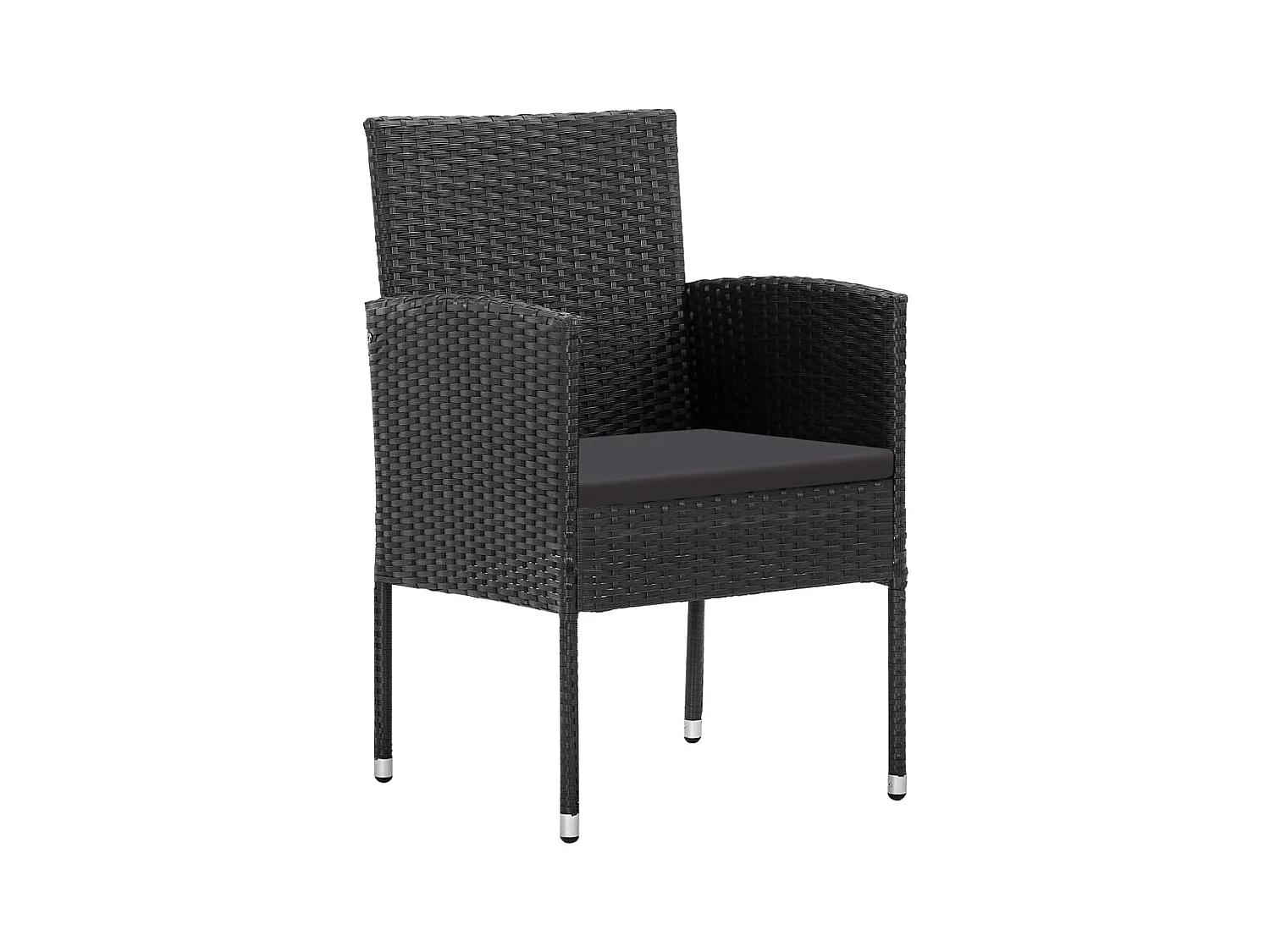 Nolira  Ensemble à manger de jardin coussins 5pcs Noir Résine tressée