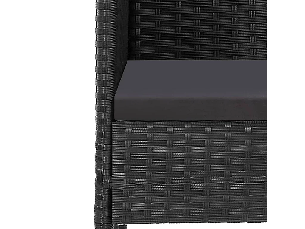 Nolira  5-delige Tuinset met kussens poly rattan zwart