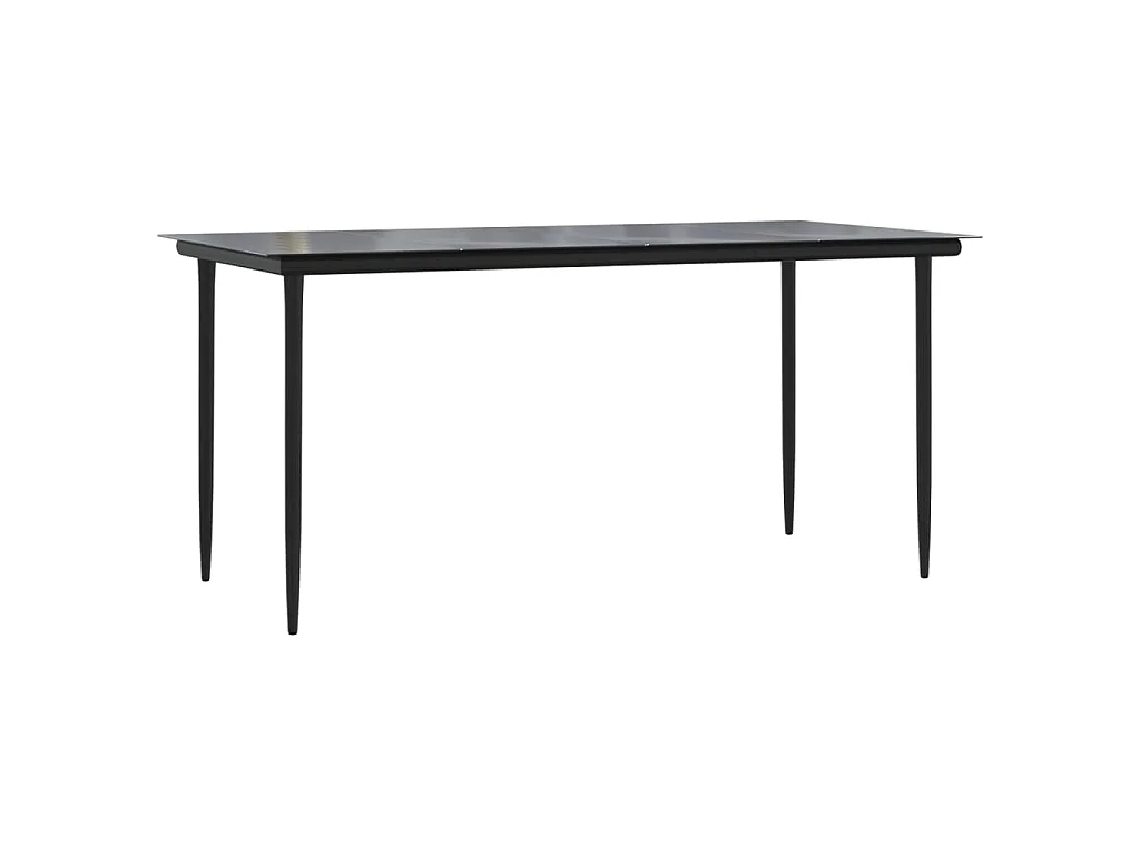 Nolira  Ensemble à manger de jardin coussins 5pcs Noir Résine tressée