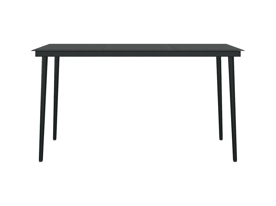 Vernon  Ensemble à manger de jardin avec coussins 7 pcs Noir