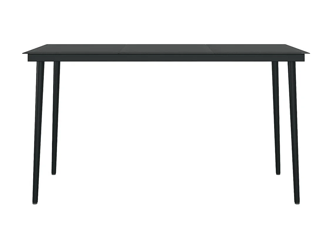 Vernon  Juego de comedor de jardín 7 piezas con cojines negro