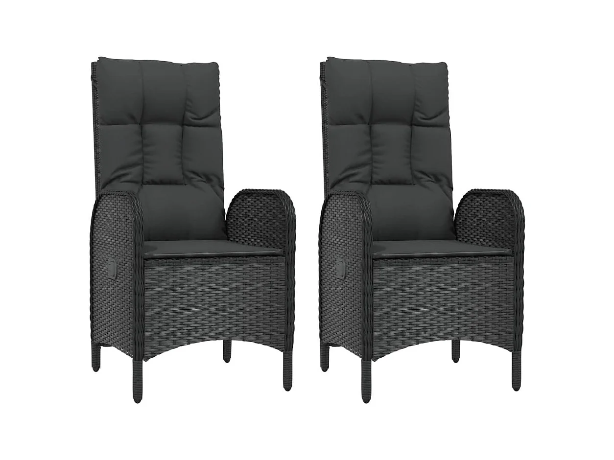 Holbaek  Ensemble à manger de jardin 4 pcs avec coussins noir