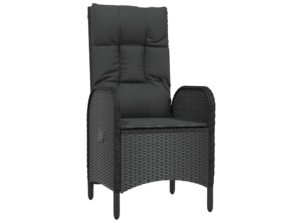 Holbaek  Ensemble à manger de jardin 4 pcs avec coussins noir