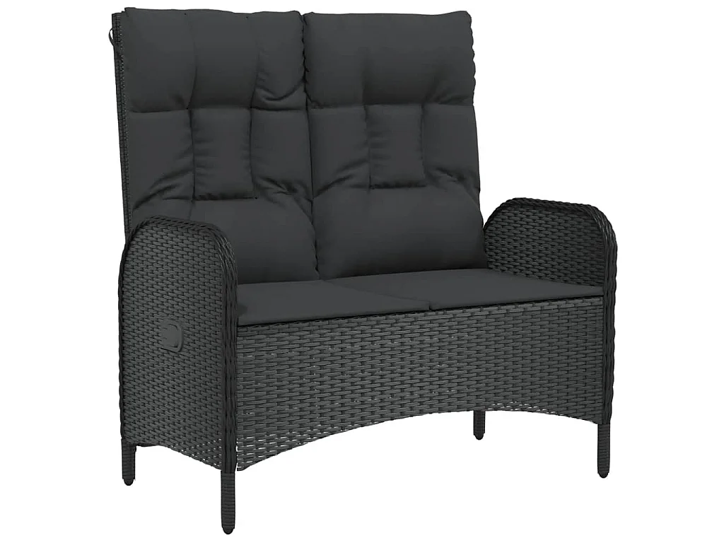 Holbaek  Ensemble à manger de jardin 4 pcs avec coussins noir