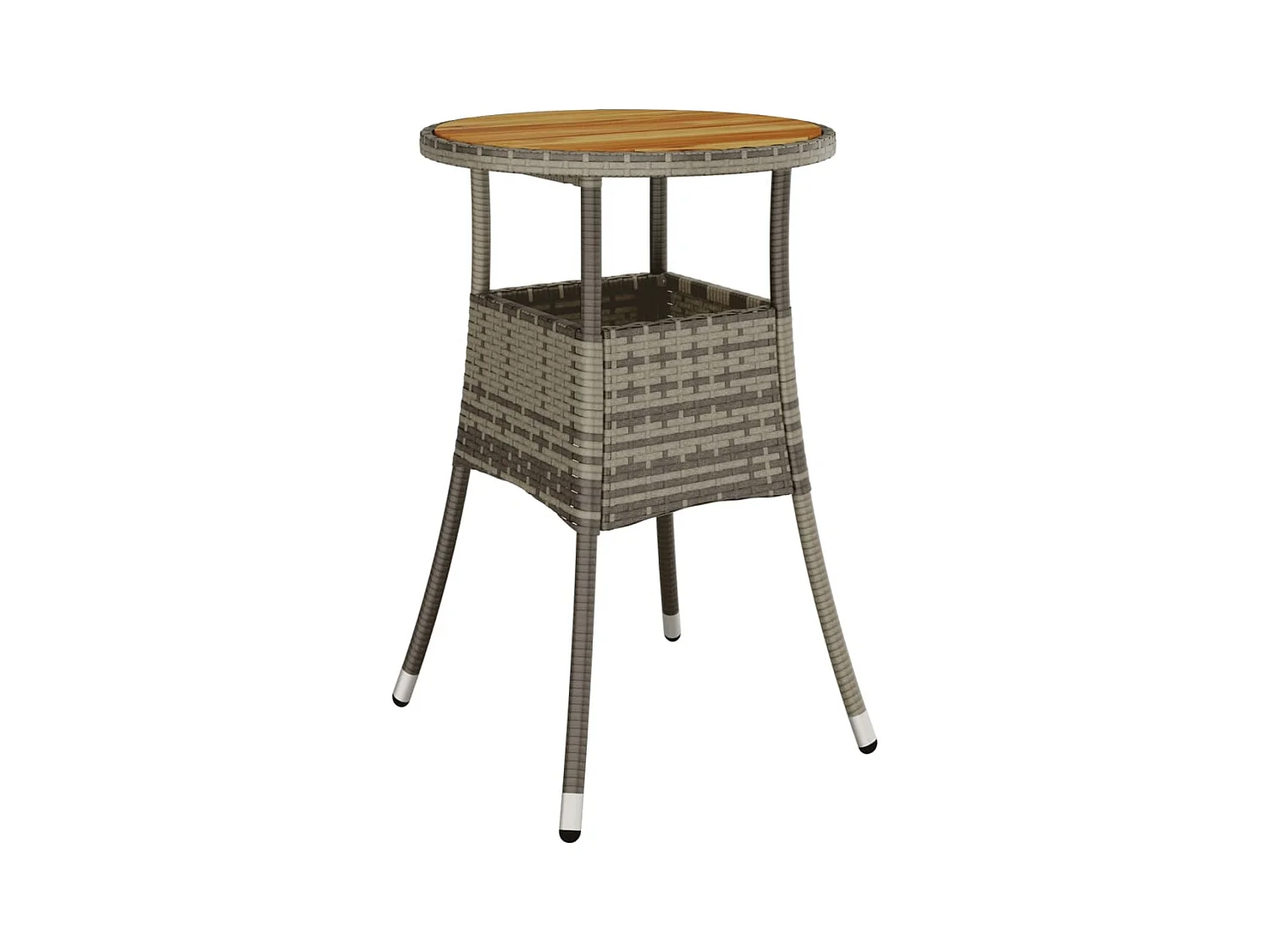 Grimkell  Ensemble à manger de jardin et coussins 3 pcs gris rotin acacia