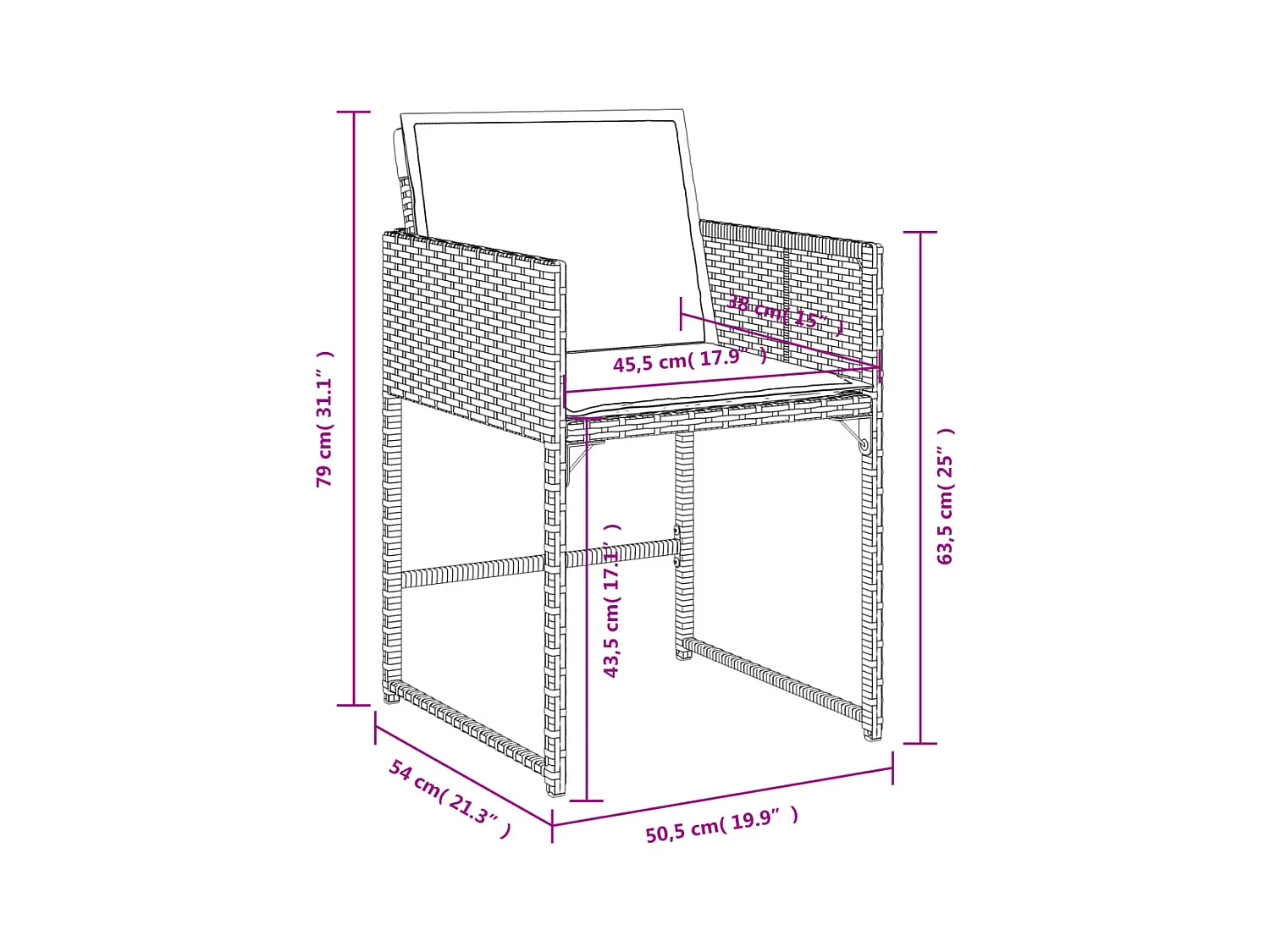 Brienne  17-delige Tuinset met kussens poly rattan gemengd beige