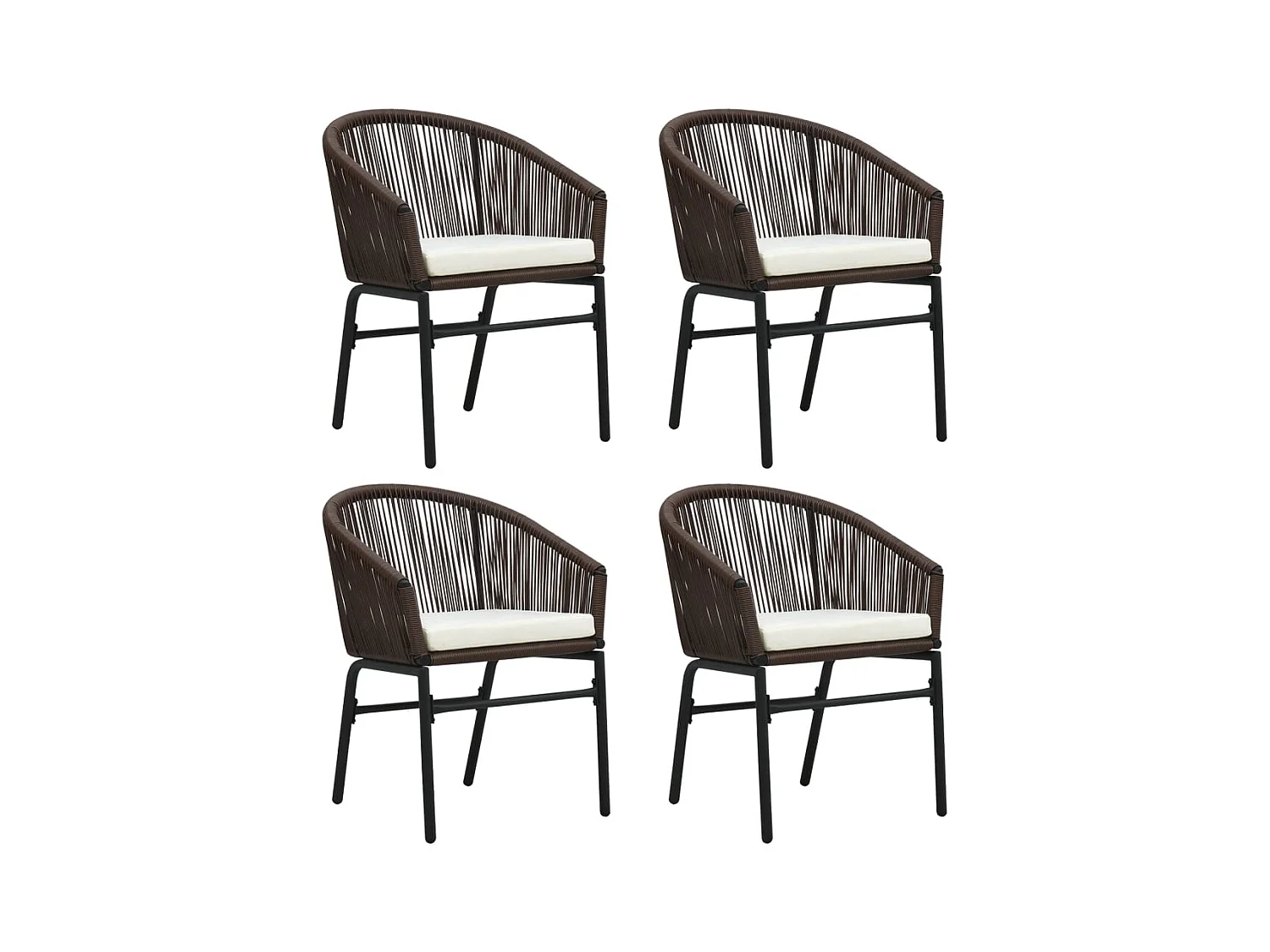 Florentin  Juego de comedor de jardín 5 piezas con cojines marrón