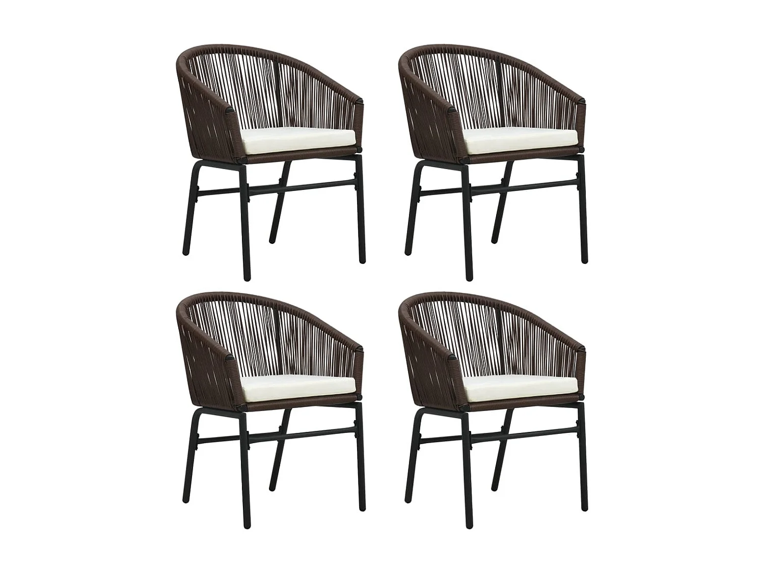 Florentin  Ensemble à manger de jardin 5 pcs Marron