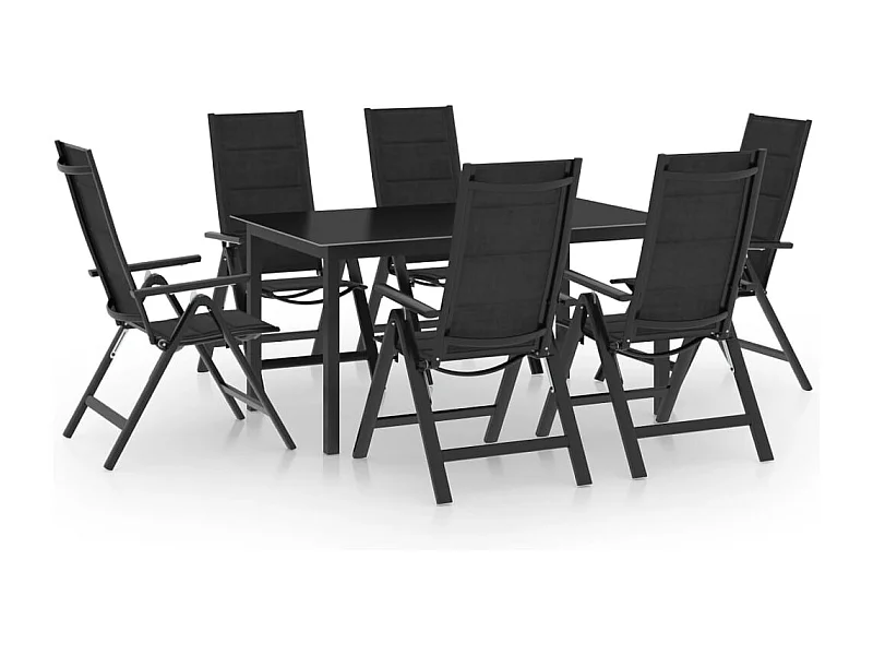 Prolenta Premium -  Juego de comedor para jardín 7 piezas aluminio gris antracita