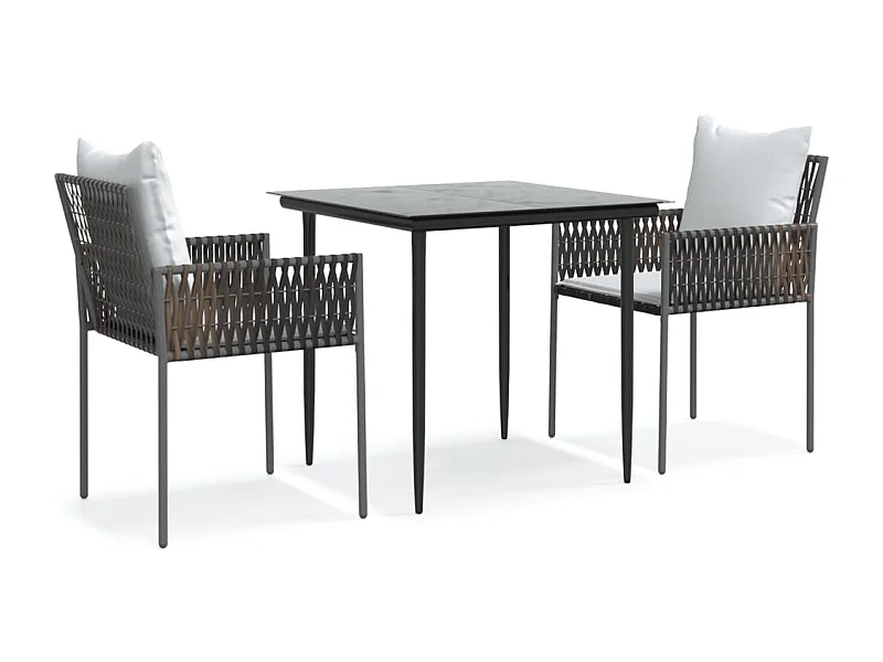 Blen  3-delige Tuinset met kussens poly rattan en staal