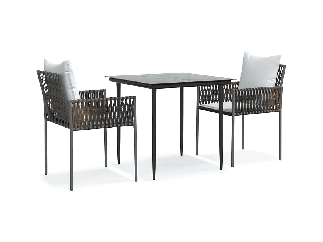 Blen  3-delige Tuinset met kussens poly rattan en staal