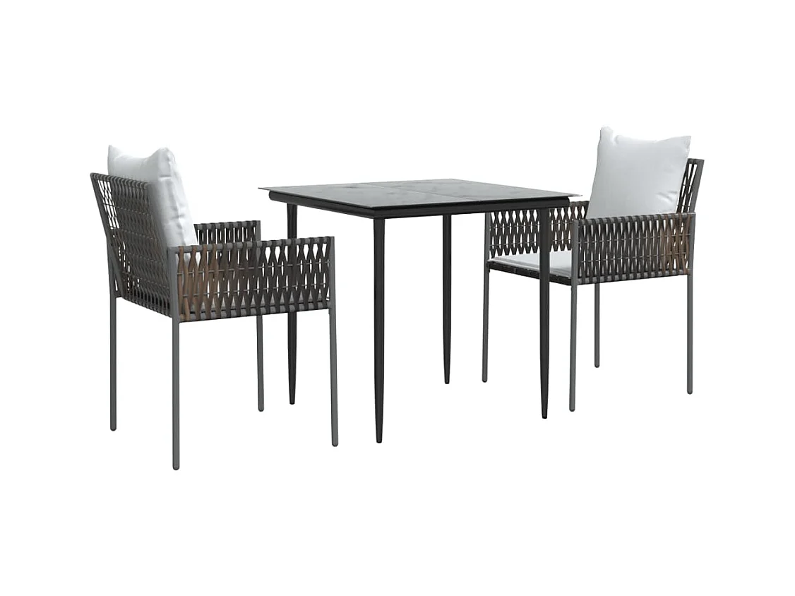 Blen  3-delige Tuinset met kussens poly rattan en staal