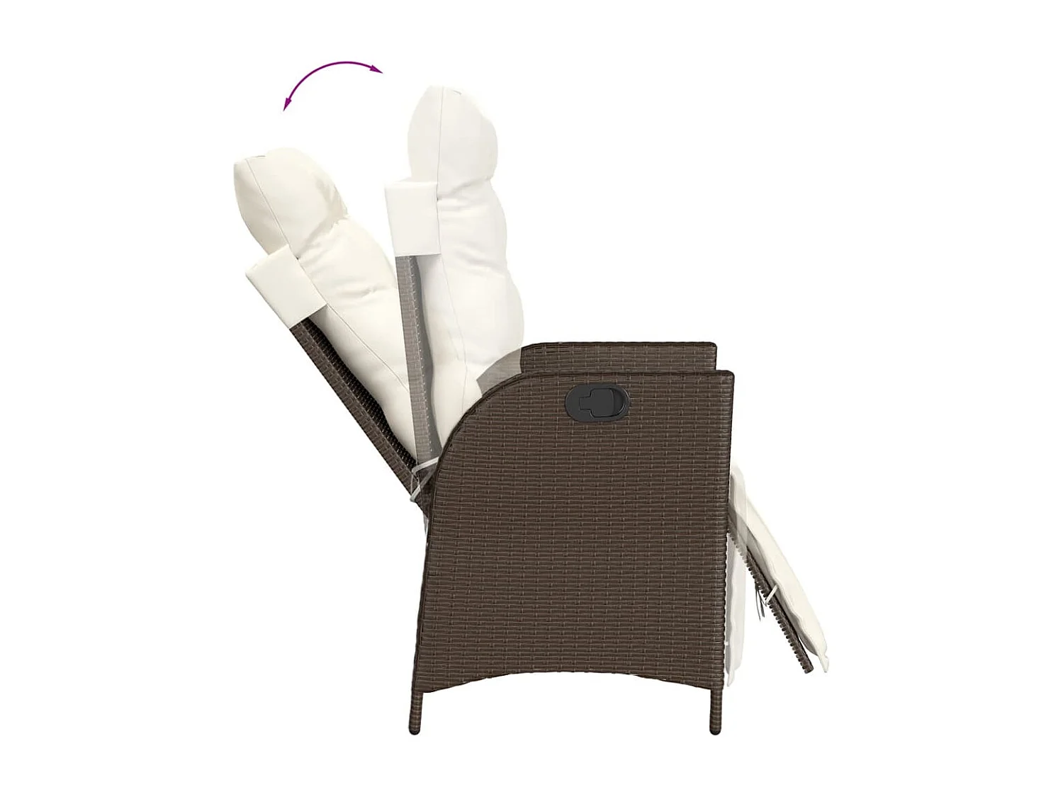 Vessira  Ensemble à manger de jardin 5 pcs et coussins marron poly rotin