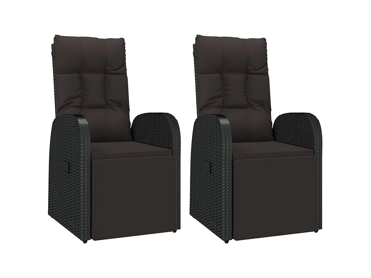 Garden Furniture -  Ensemble à manger de jardin 3 pcs Noir Poly rotin et acacia