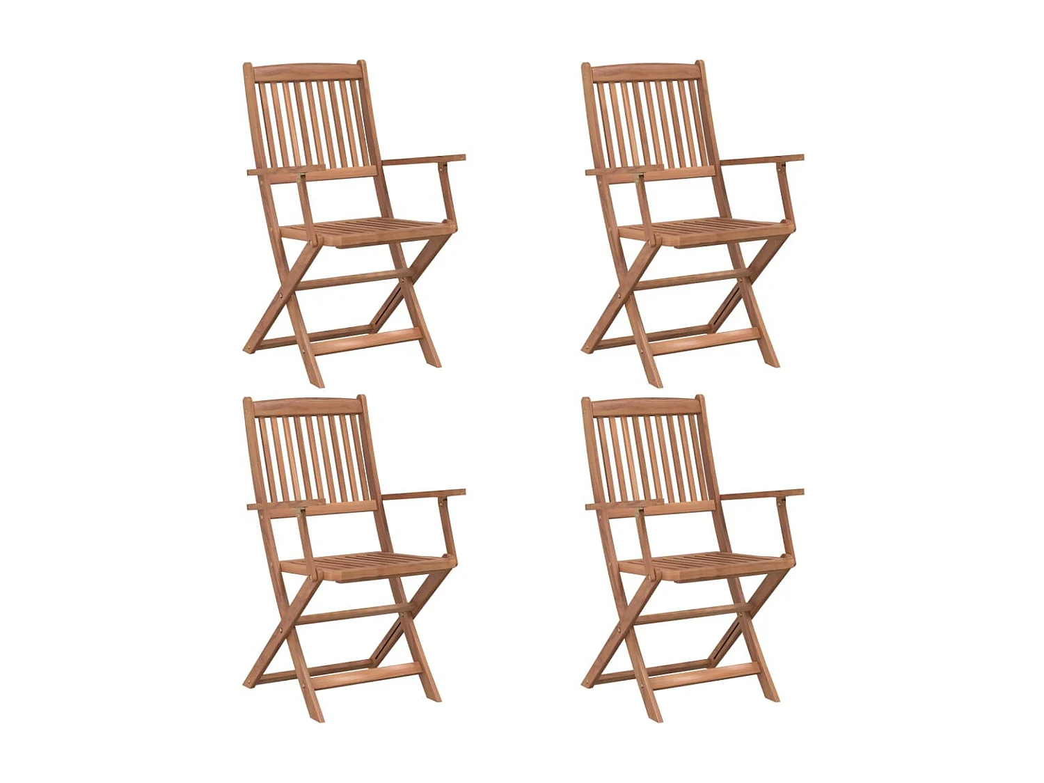 Garden Furniture -  Ensemble à manger d'extérieur pliable 5pcs Bois d'acacia solide
