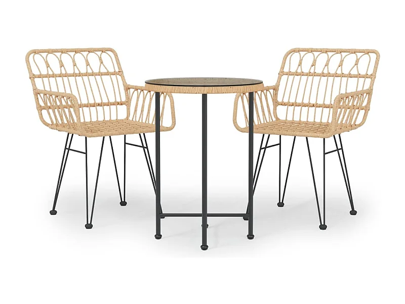 Ranua  3-delige Tuinset poly rattan