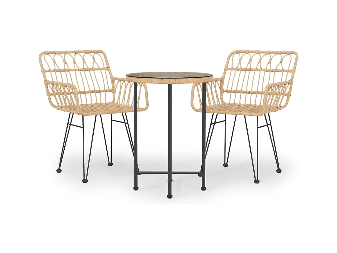 Ranua  3-delige Tuinset poly rattan