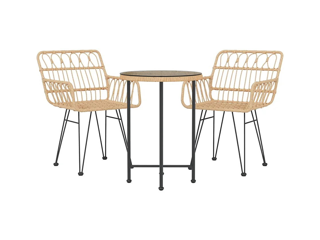 Ranua  3-delige Tuinset poly rattan