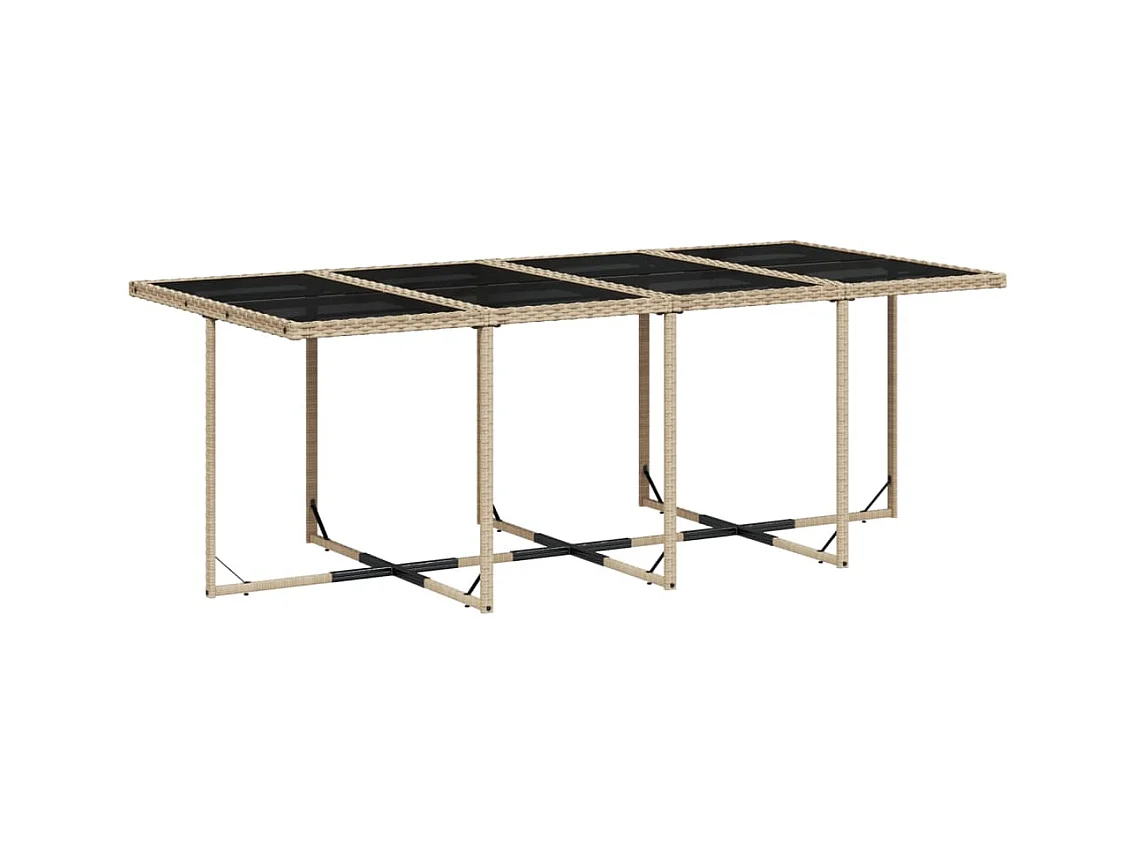 Connersville  Set comedor de jardín 9 pzas con cojines ratán sintético beige