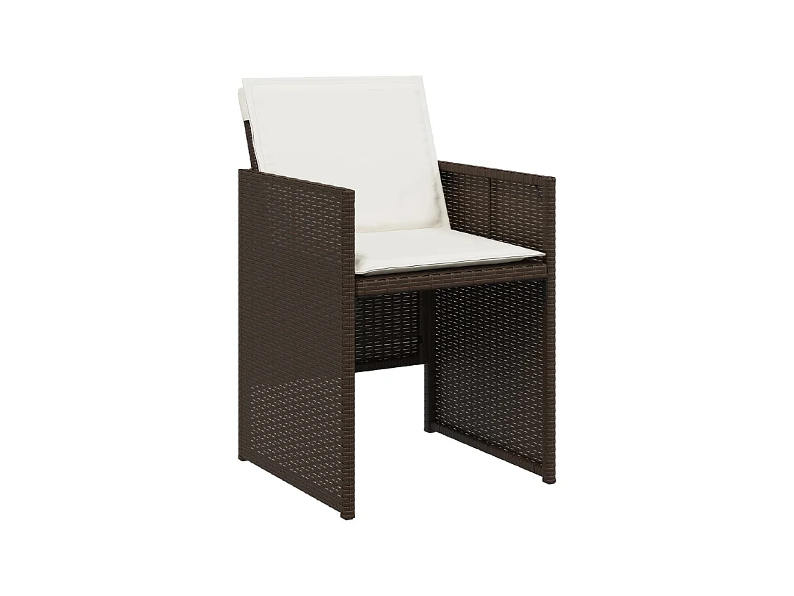 Jeroen  15-delige Tuinset met kussens poly rattan bruin