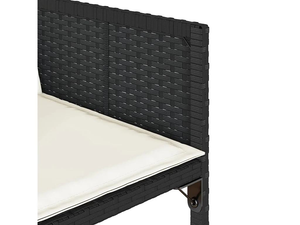 Brienne  Set de comedor jardín 11 pzas con cojines ratán sintético negro
