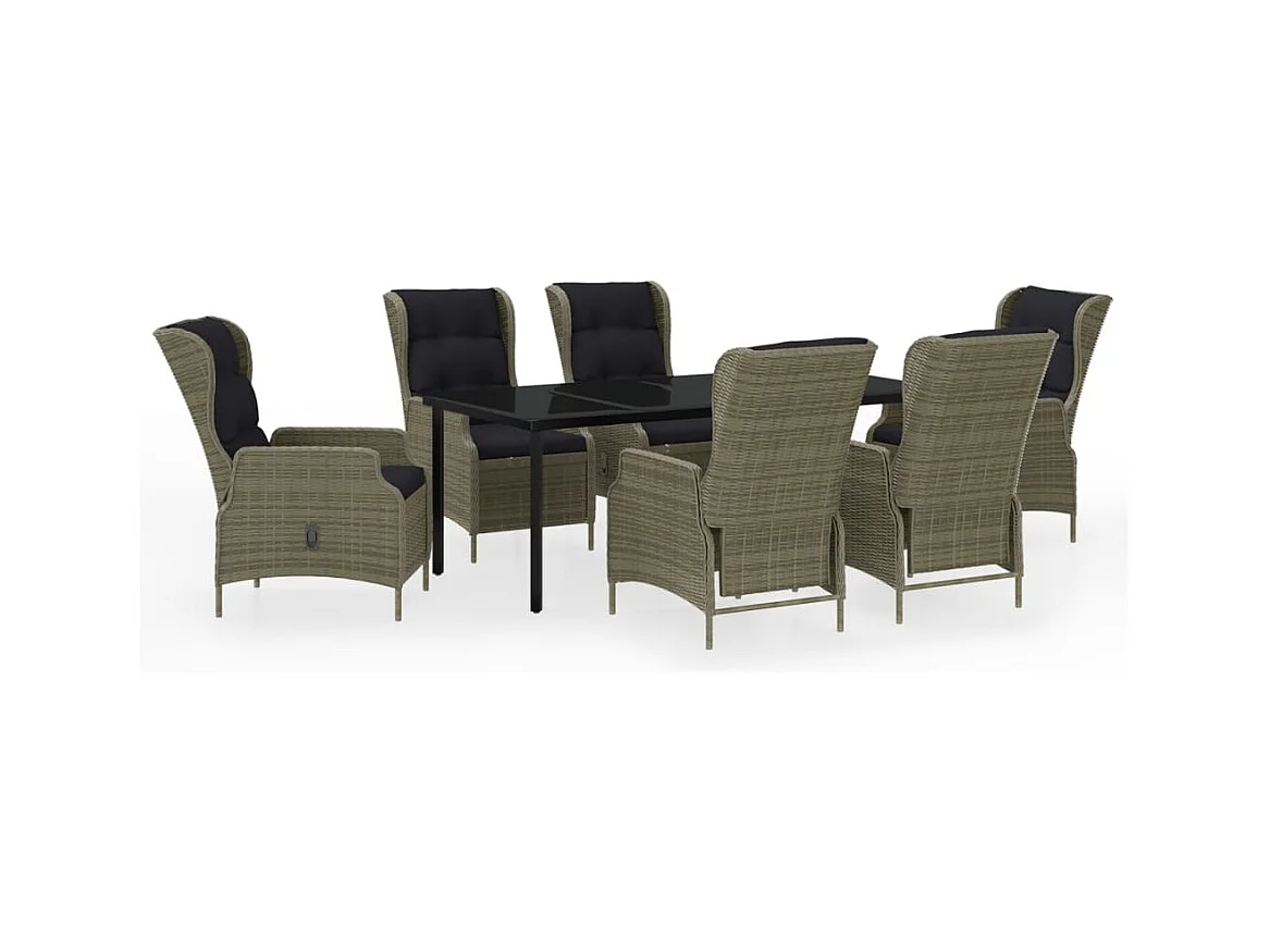 Santa Rosa  Ensemble à manger de jardin 7 pcs Marron