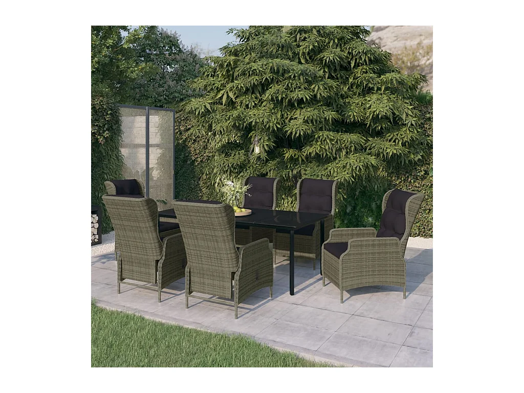 Santa Rosa  Ensemble à manger de jardin 7 pcs Marron