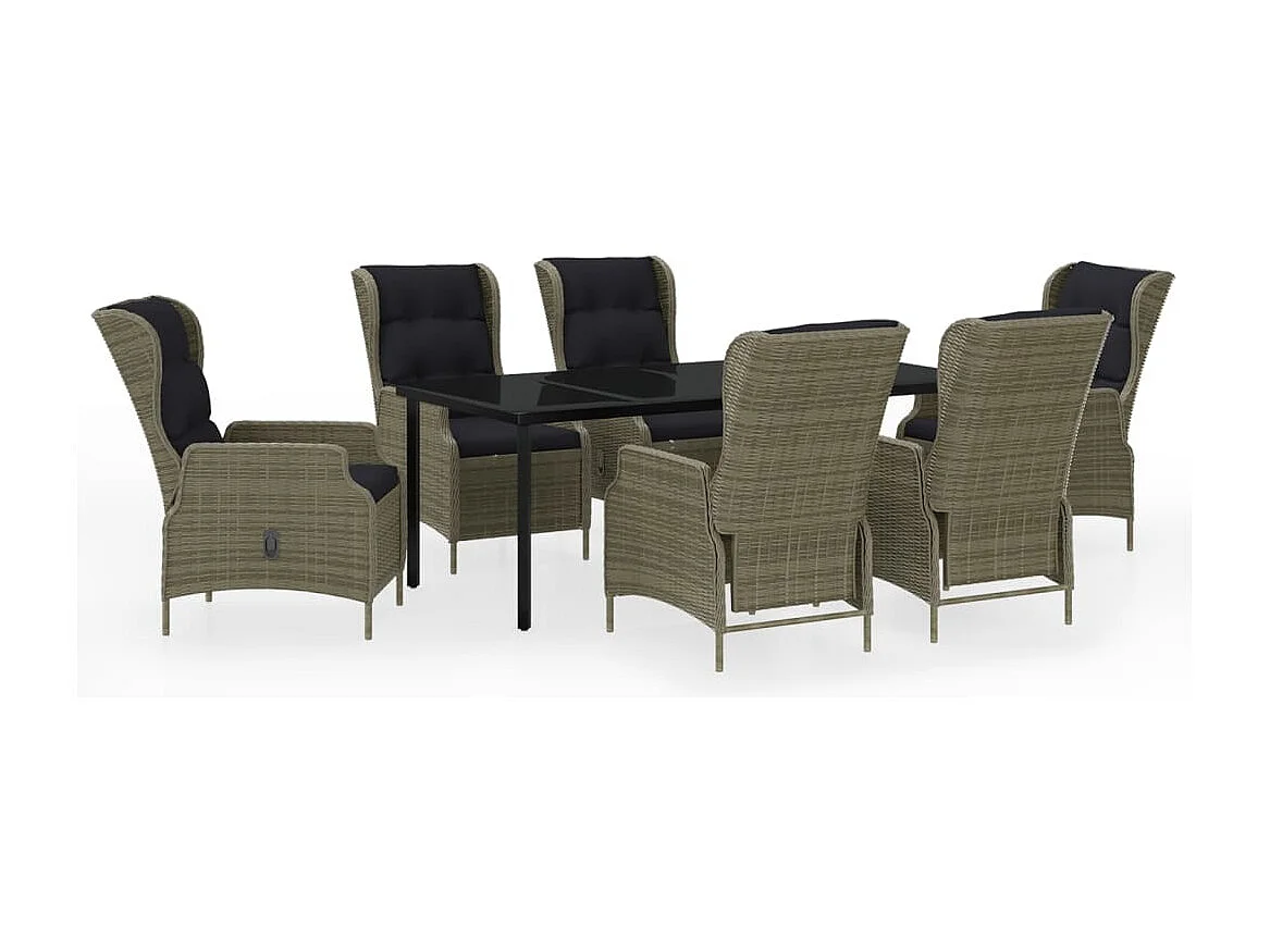 Santa Rosa  Ensemble à manger de jardin 7 pcs Marron