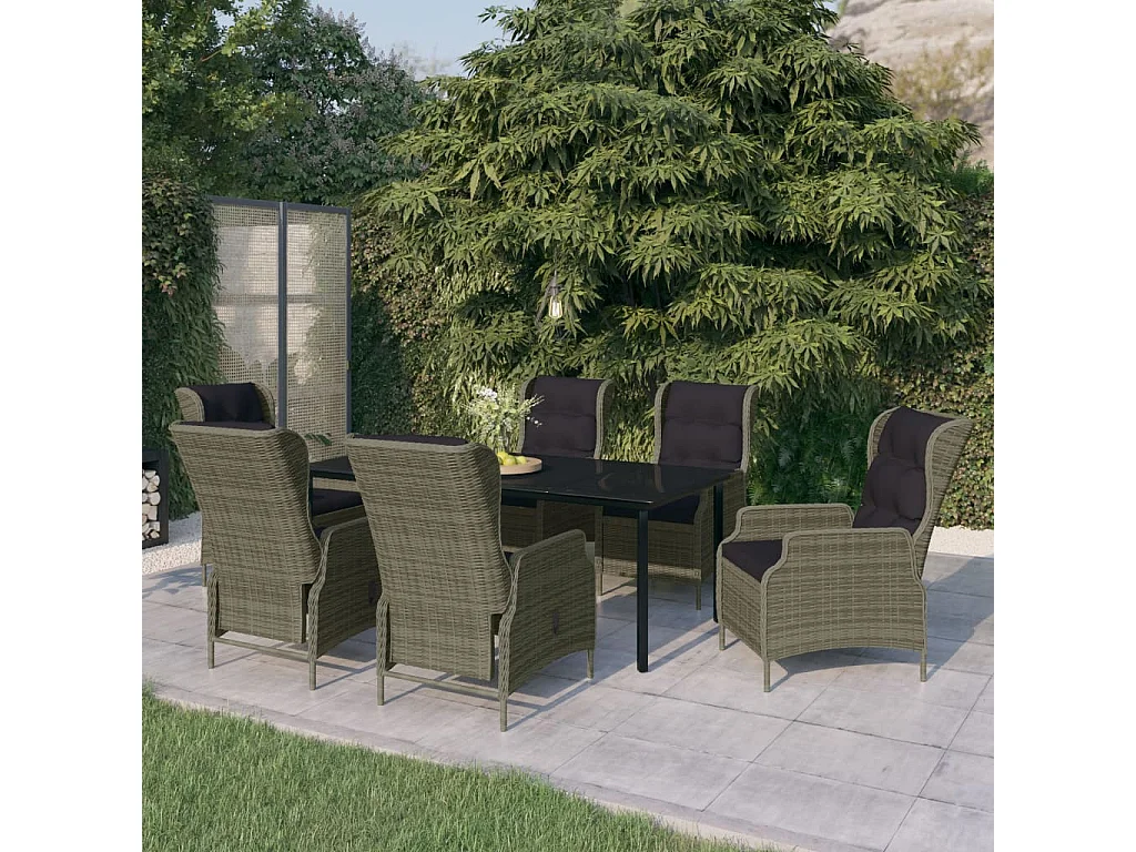 Santa Rosa  Ensemble à manger de jardin 7 pcs Marron