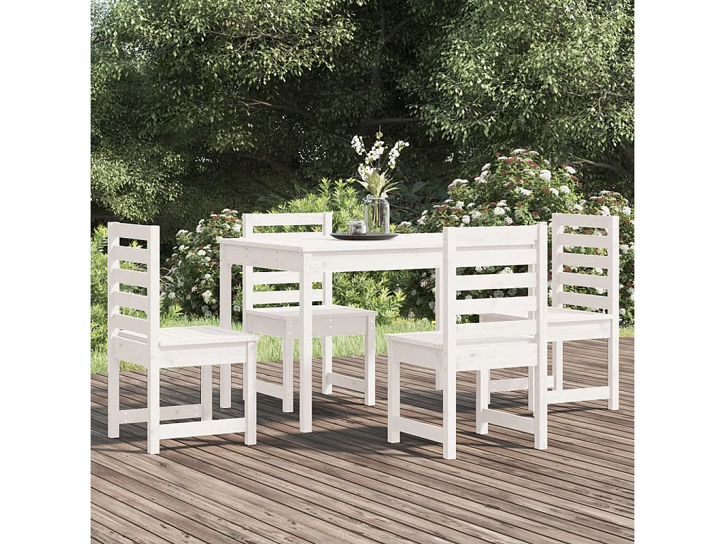 Jean-Antoine-Francis  5-delige Tuinset massief grenenhout wit