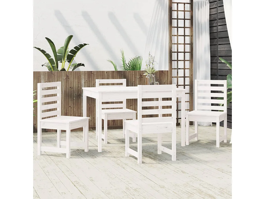 Jean-Antoine-Francis  5-delige Tuinset massief grenenhout wit