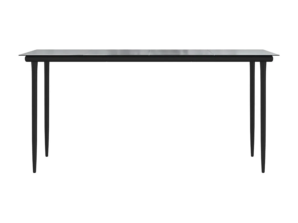 Ayisha  Ensemble à manger de jardin 5 pcs Noir Rotin PVC