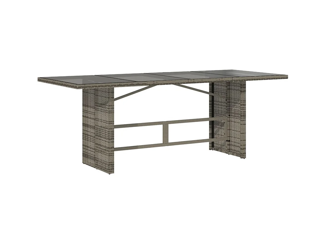 Almkerk  Set comedor jardín 7 pzas y cojines ratán sintético gris