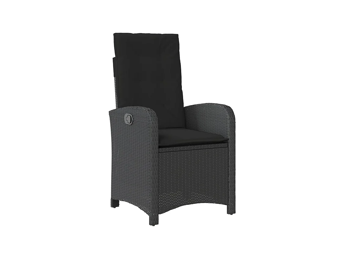 Vinkel  7-delige Tuinset met kussens poly rattan zwart