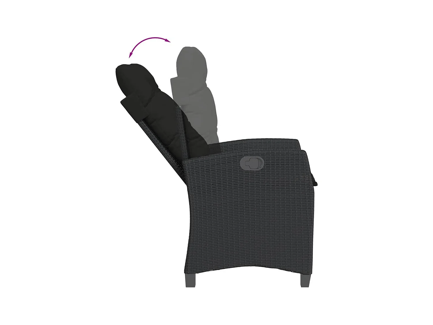Garden Furniture -  Ensemble à manger de jardin avec coussins 3 pcs Noir