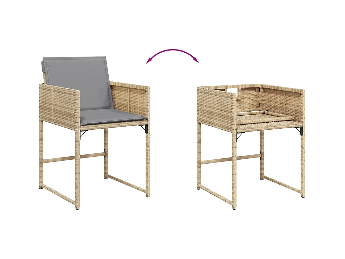 Kirkland  Ensemble à manger de jardin coussins 13 pcs mélange beige rotin