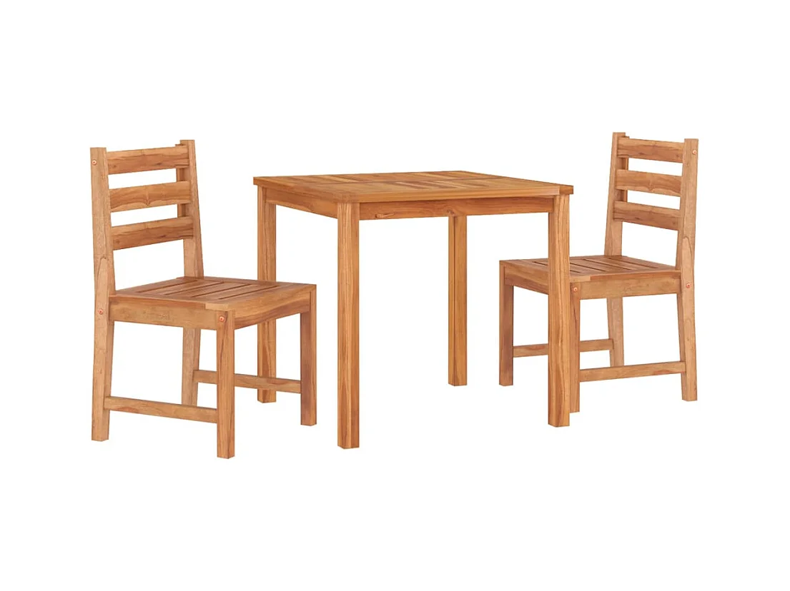 Toivo  Ensemble à manger de jardin 3 pcs Bois de teck massif