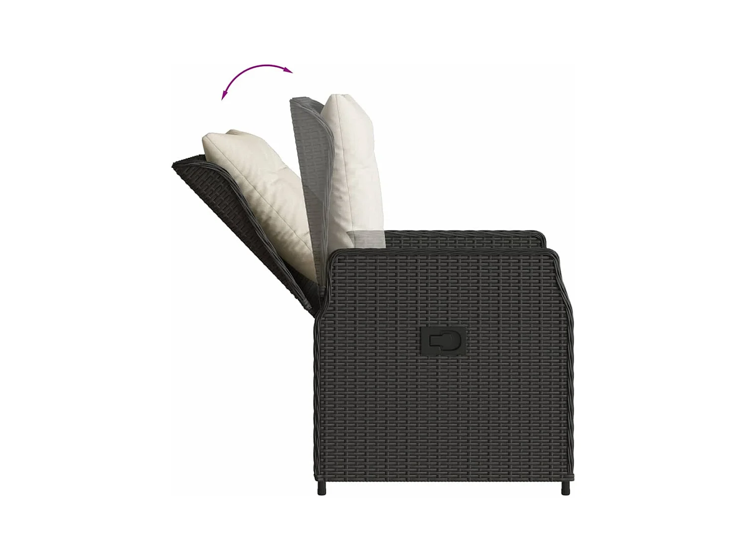 Coleville  Ensemble à manger de jardin coussins 5pcs Noir Résine tressée