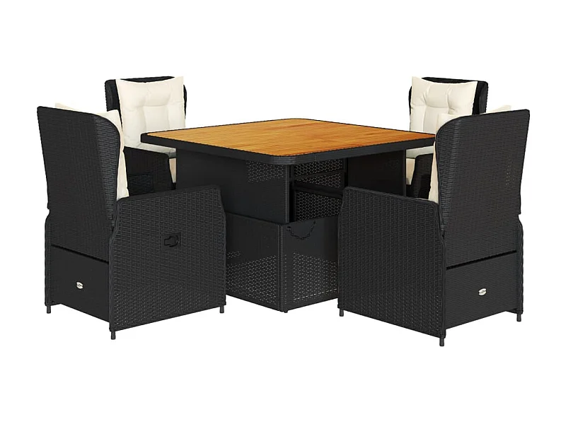 Coleville  5-delige Tuinset met kussens poly rattan zwart